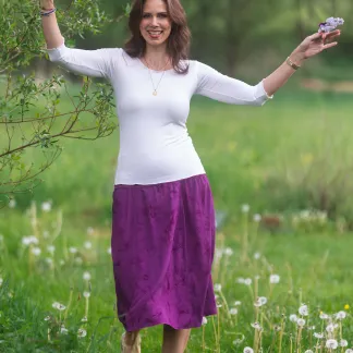 Sukně midi Pink Velvet Queen | PachaMama.cz