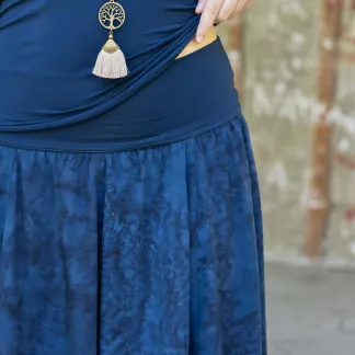 Sukně midi Blue Velvet Queen | PachaMama.cz