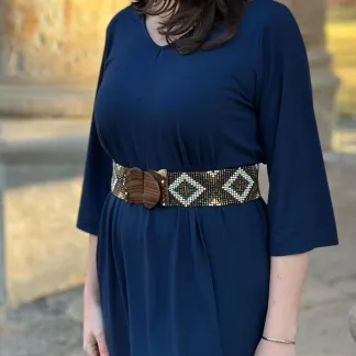 Korálkový opasek s dřevěnou přezkou | PachaMama.cz