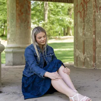 Sukně midi Blue Velvet Queen | PachaMama.cz