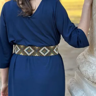 Korálkový opasek s dřevěnou přezkou | PachaMama.cz