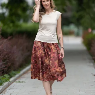 Sukně midi Autumn Poppy Queen | PachaMama.cz
