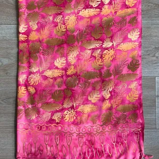 Sarong růžový s listy | PachaMama.cz