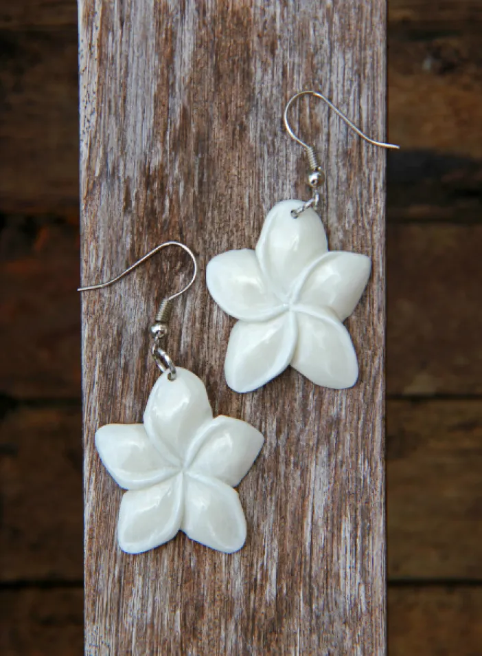 Kostěné náušnice "Flower for you"  | PachaMama.cz