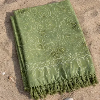 Sarong zelený se spirálami | PachaMama.cz
