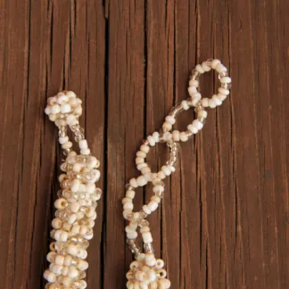 Náhrdelník Diana, korálkový, luxusní, béžový, dlouhý | PachaMama.cz