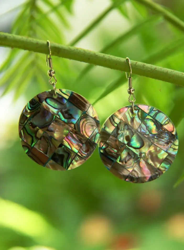 Perleťové náušnice z paua mušle  | PachaMama.cz