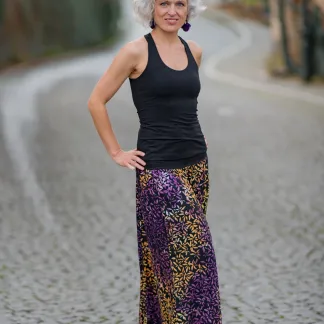 Tílko Lea s všitou braletkou, barva BLACK | PachaMama.cz