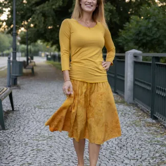 Sukně midi Yellow Velvet Queen | PachaMama.cz