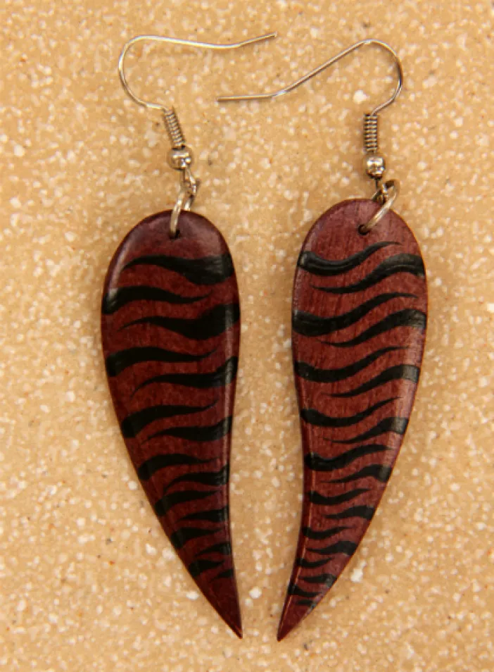 Dřevěné náušnice malované  | PachaMama.cz