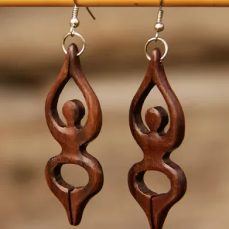 Dřevěné náušnice 