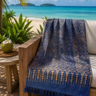 Sarong modrý se spirálkami | PachaMama.cz
