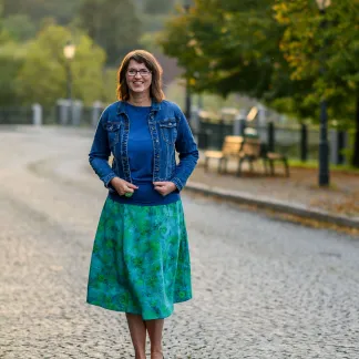 Sukně midi Mint Garden Queen | PachaMama.cz