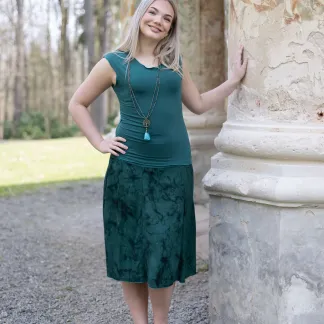 Sukně midi Green Velvet Queen | PachaMama.cz