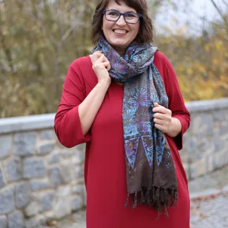 Sarong hnědý s velkými květy | PachaMama.cz