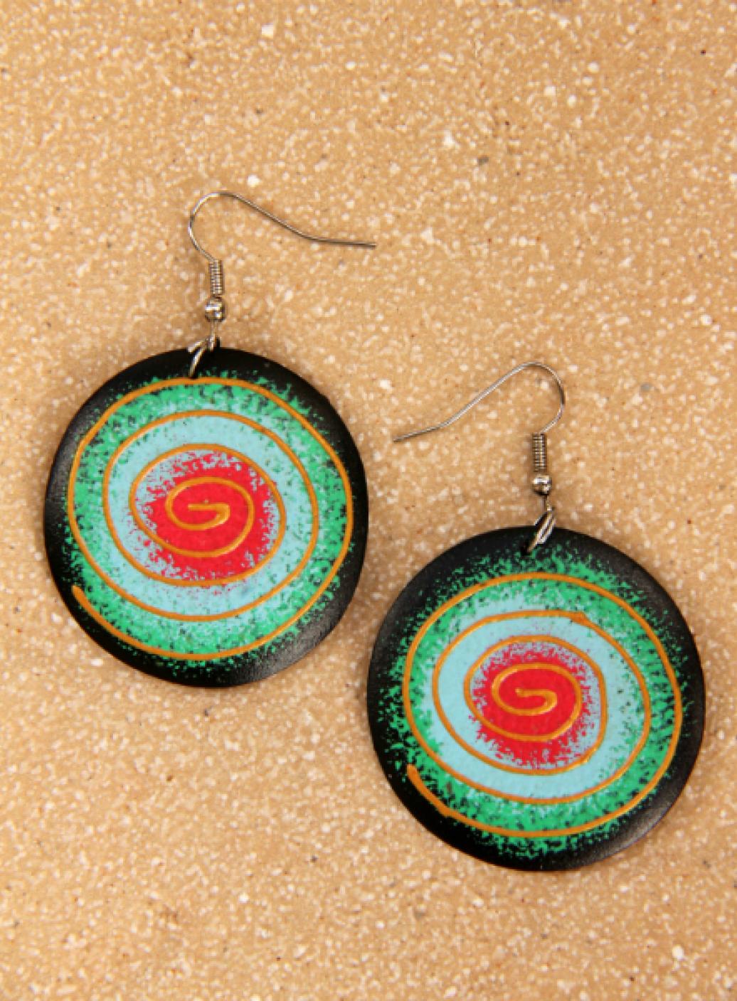 Dřevěné náušnice malované | PachaMama.cz