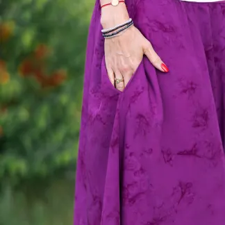Sukně midi Pink Velvet Queen | PachaMama.cz