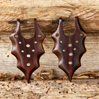 Dřevěné náušnice s tyčkou  | PachaMama.cz