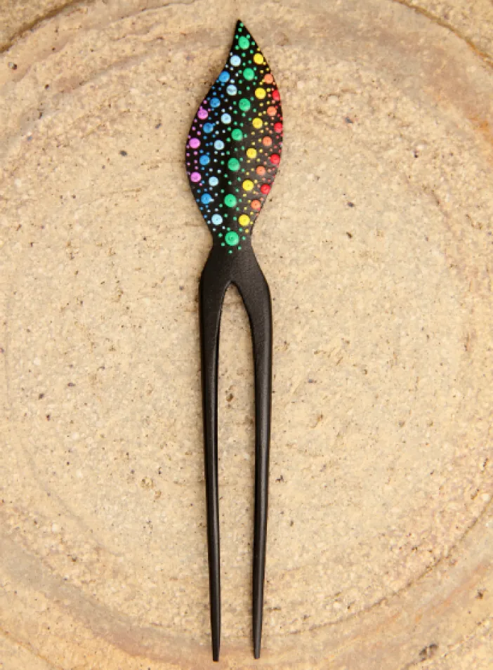 Jehlice dřevěná, duhová, malovaná | PachaMama.cz