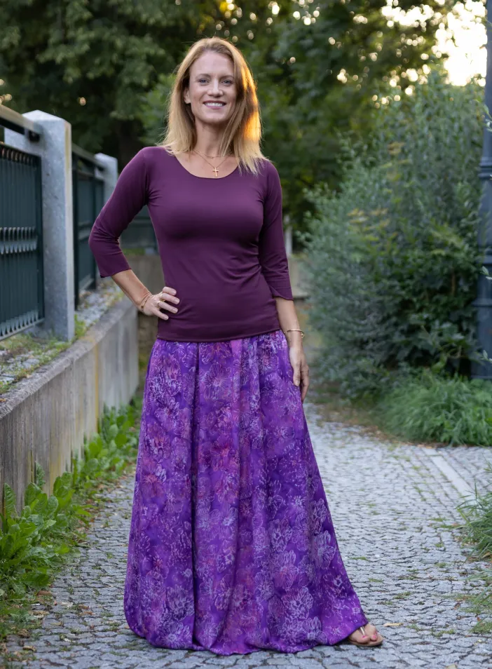 Sukně "Purple Poppy" | PachaMama.cz