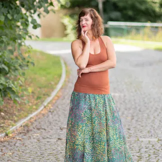 Tílko Lea s všitou braletkou, barva MOCHA | PachaMama.cz