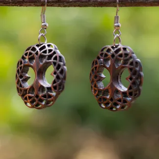 Dřevěné náušnice 