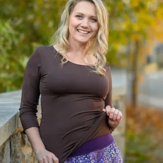 Sukně midi Plum Peony Queen | PachaMama.cz