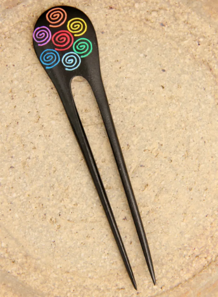 Jehlice dřevěná, duhová, malovaná | PachaMama.cz