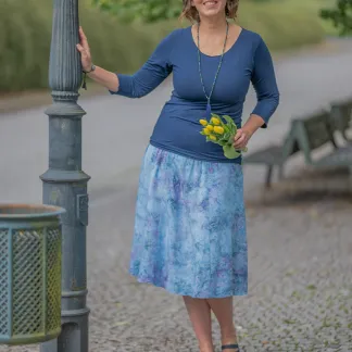 Sukně midi Blue mist Queen | PachaMama.cz