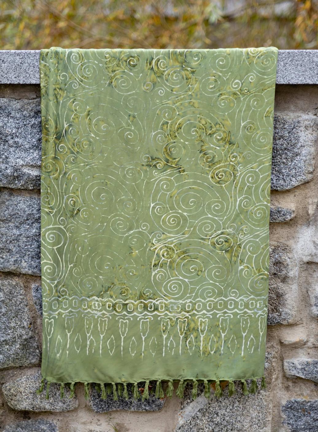 Sarong zelený se spirálami | PachaMama.cz