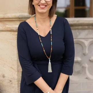 Náhrdelník Japa Mala tyrkysový s rudrakshou | PachaMama.cz