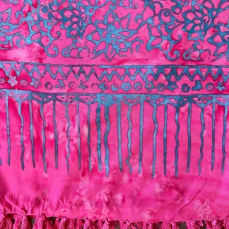Sarong růžový s modrými květy | PachaMama.cz