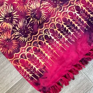 Sarong růžový s květy | PachaMama.cz