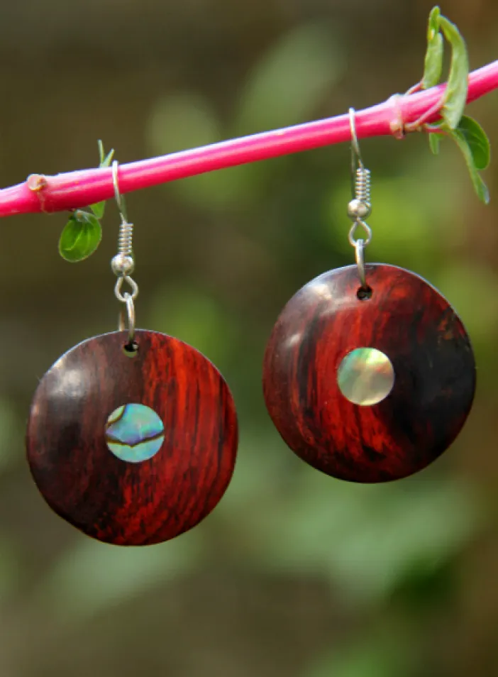 Dřevěné náušnice "Calime"  | PachaMama.cz