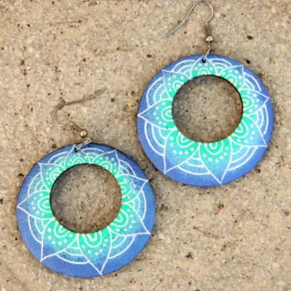 Dřevěné náušnice malované  | PachaMama.cz