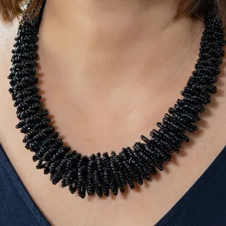 Náhrdelník Diana, korálkový, luxusní,černý | PachaMama.cz