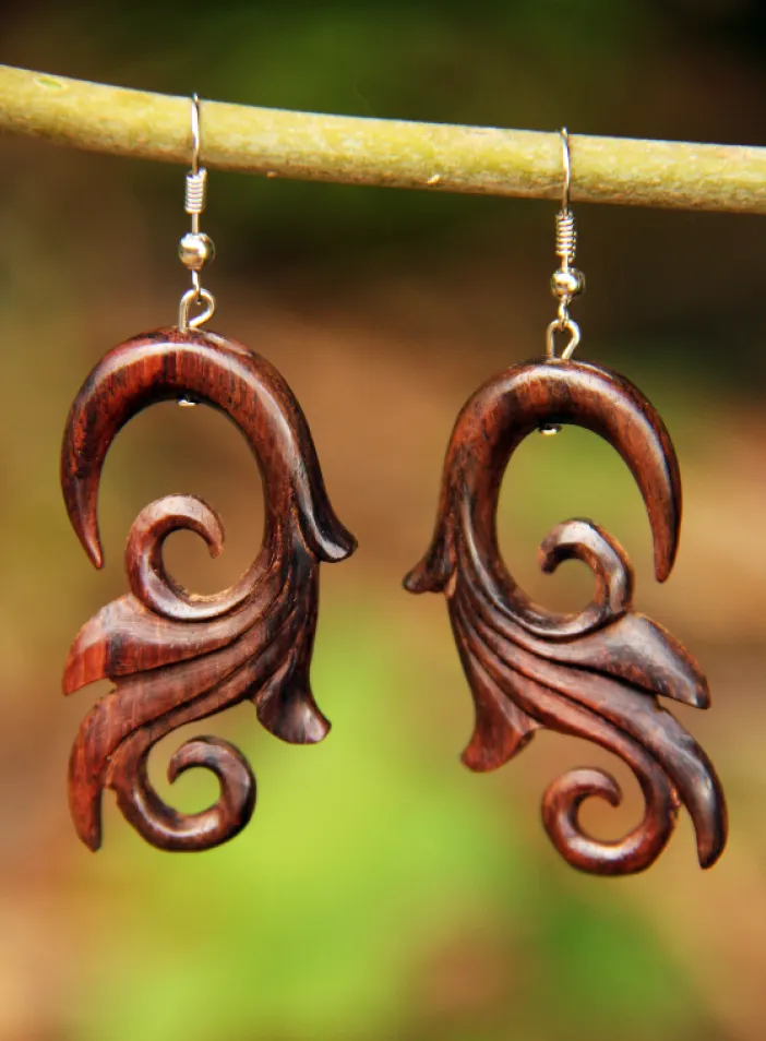 Originální dřevěné náušnice "Nature" | PachaMama.cz