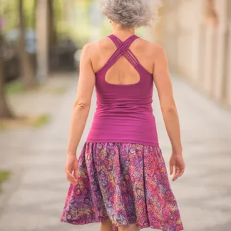 Tílko Lea s všitou braletkou, barva LAVA | PachaMama.cz