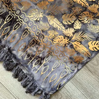 Sarong šedý s listy | PachaMama.cz