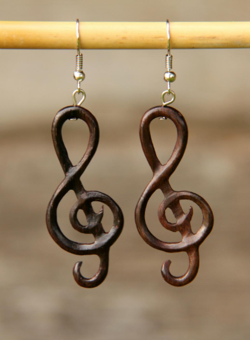 Dřevěné náušnice 