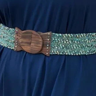 Korálkový opasek s dřevěnou přezkou | PachaMama.cz