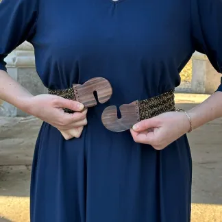 Korálkový opasek s dřevěnou přezkou | PachaMama.cz