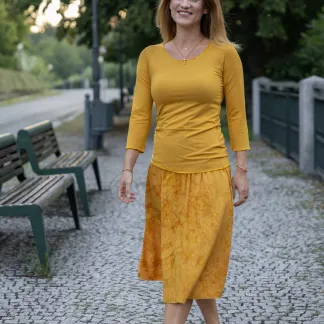 Sukně midi Yellow Velvet Queen | PachaMama.cz