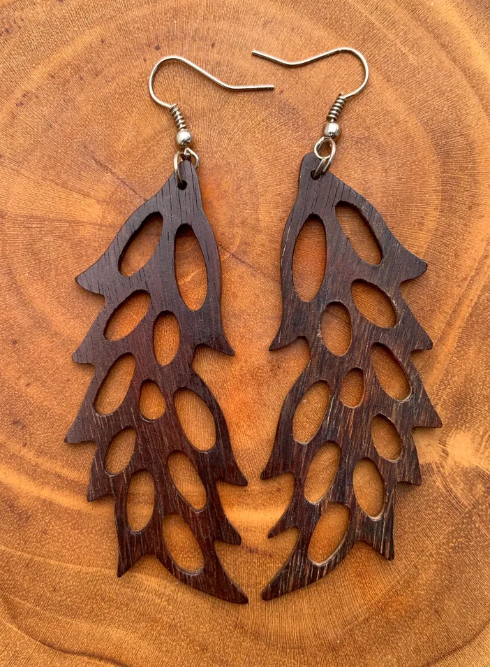 Dřevěné náušnice " Gaia" | PachaMama.cz