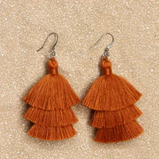 Střapcové náušnice, medové | PachaMama.cz