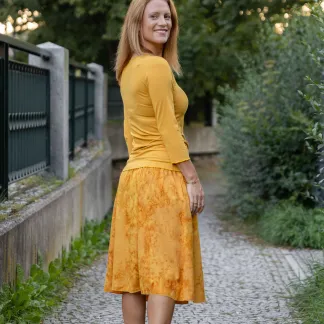 Sukně midi Yellow Velvet Queen | PachaMama.cz