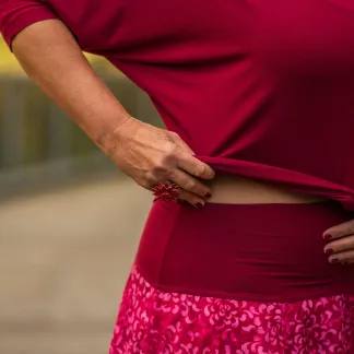 Sukně midi Red Peony Queen | PachaMama.cz