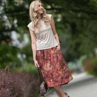 Sukně midi Autumn Poppy Queen | PachaMama.cz