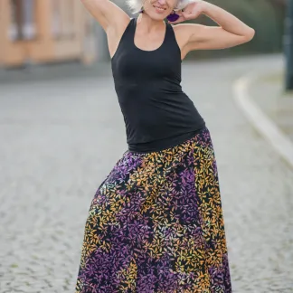 Tílko Lea s všitou braletkou, barva BLACK | PachaMama.cz