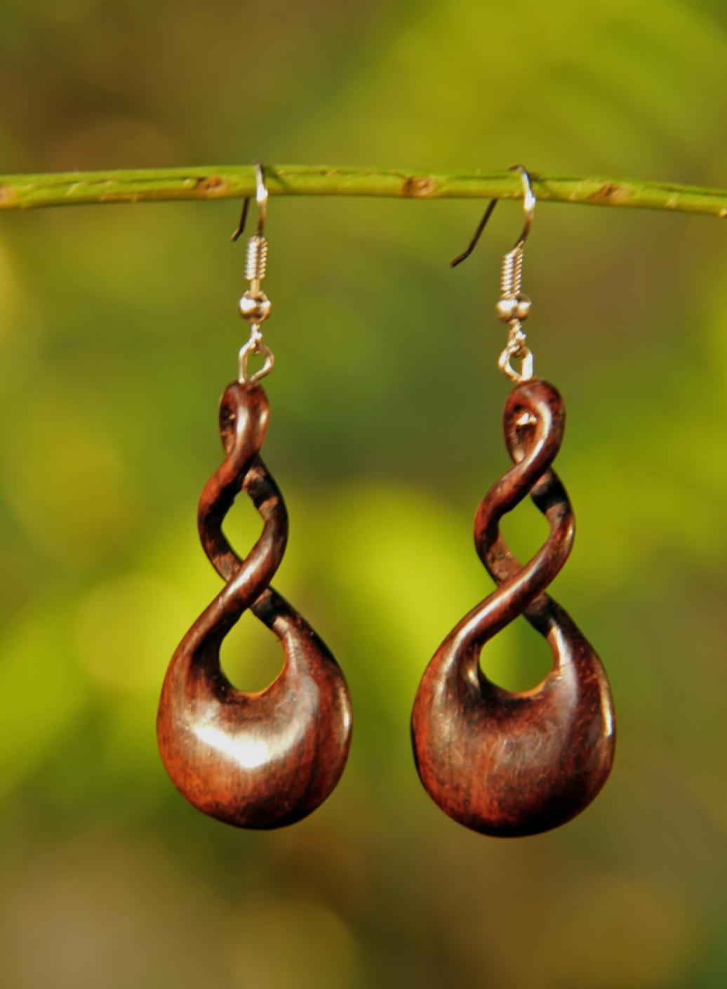 Dřevěné náušnice 